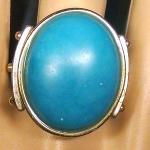 Style Turquoise Color Extra Large Stone Sexy Ring
